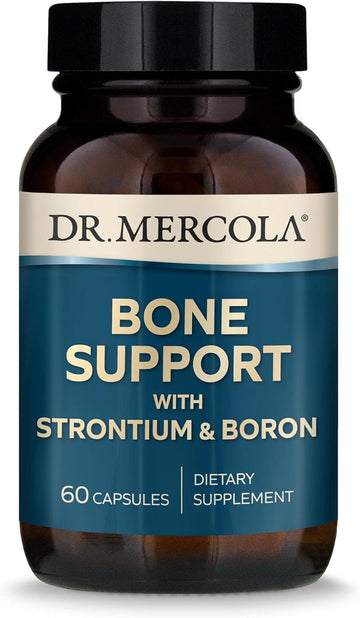 Dr. Mercola Bone Support with Strontium & Boron Dietary Supplement, 30 Servings (60 Capsules), Non GMO, Gluten Free and Soy Free