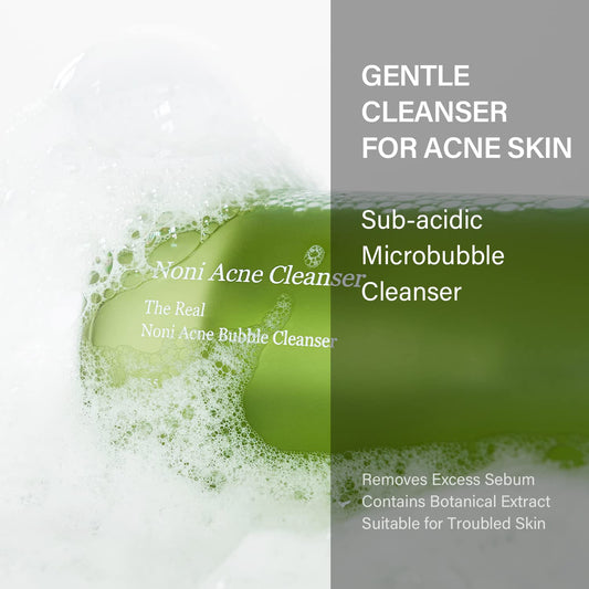 Celimax Noni Acne Bubble Cleanser | Mild Formula Face Wash For Sensitive To Oily Dry Combination Skin Calming, Soothing, Exfoliating, 155Ml