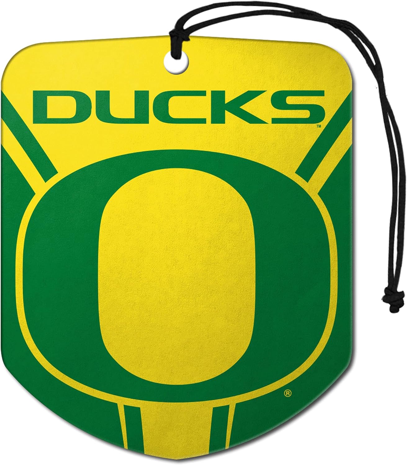 FANMATS 61629 NCAA Oregon Ducks Hanging Car Air Freshener, 2 Pack, Black Ice Scent, Odor Eliminator, Shield Design with Team Logo