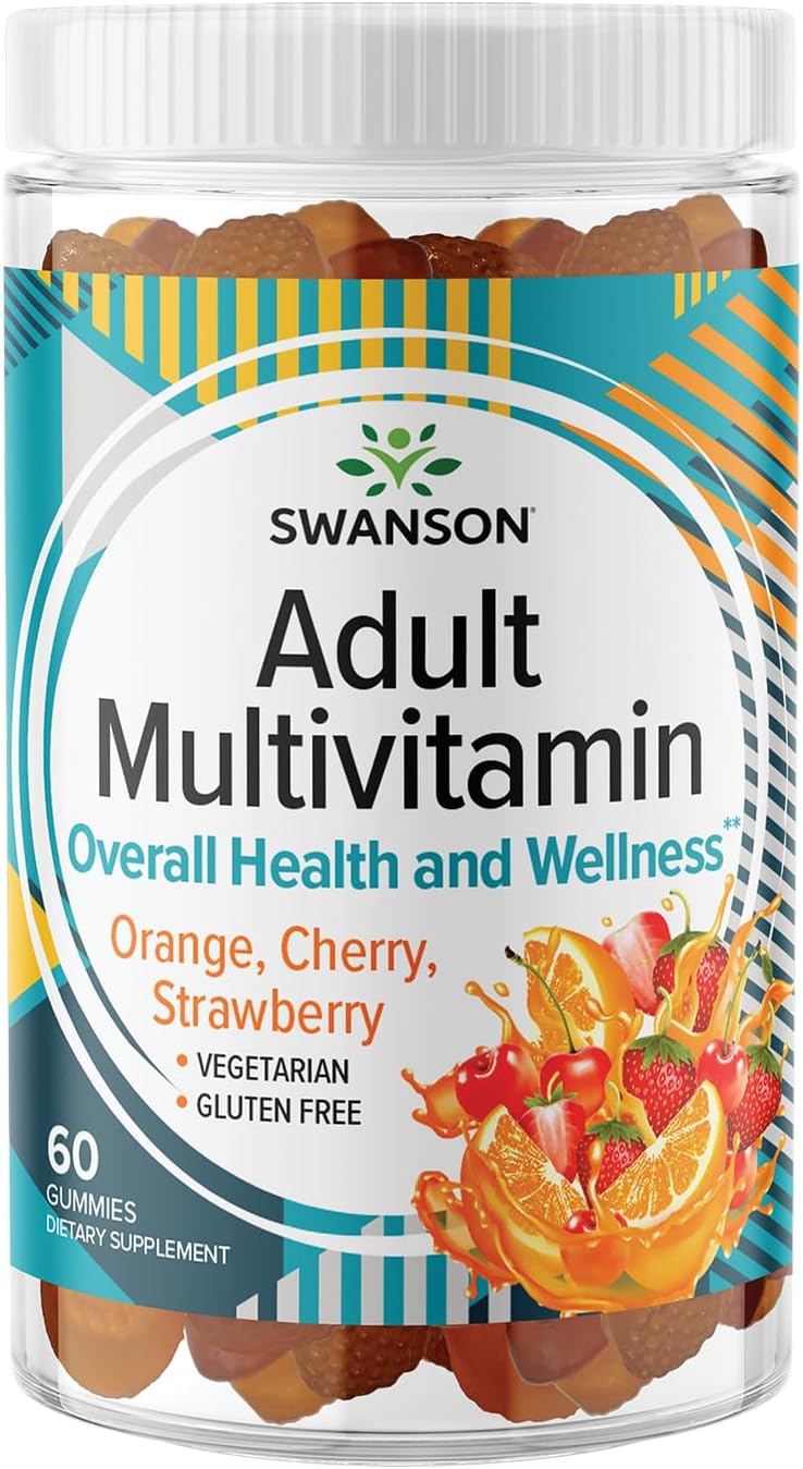 Swanson Mixed Fruit Multivitamin Adult Gummies - Daily Wellness Support For Adults - Formula For Overall Health & Wellness - 60 Gummies