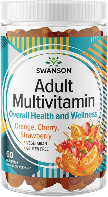 Swanson Mixed Fruit Multivitamin Adult Gummies - Daily Wellness Support For Adults - Formula For Overall Health & Wellness - 60 Gummies