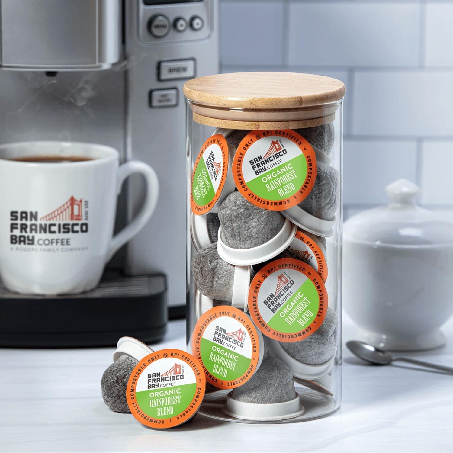 San Francisco Bay Compostable Coffee Pods - Organic Rainforest Blend (12 Ct) K Cup Compatible including Keurig 2.0, Medium Dark Roast : Coffee Brewing Machine Cups : Everything Else