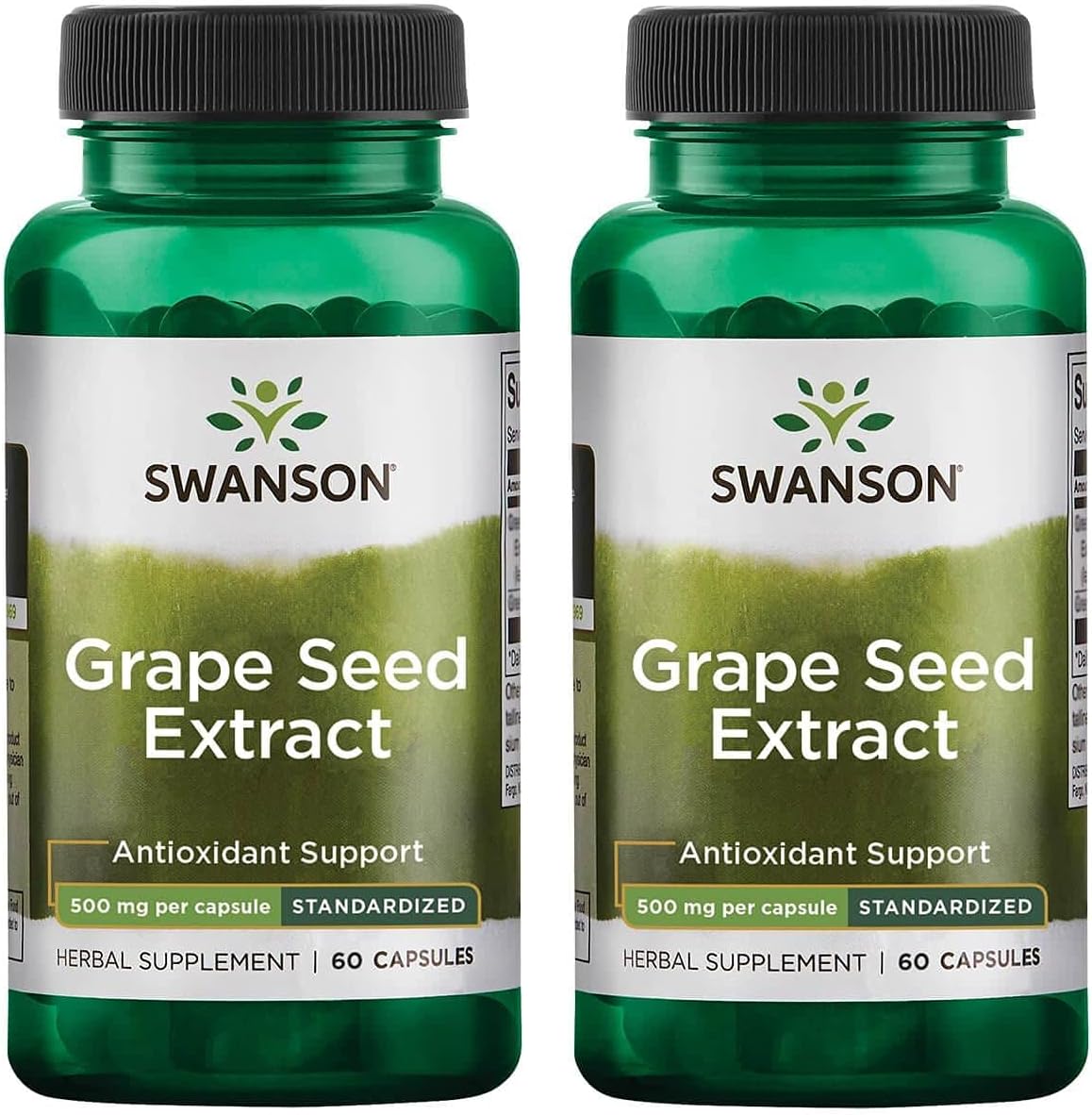 Swanson Grape Seed Extract (Standardized) 500 Milligrams 60 Capsules (2 Pack)