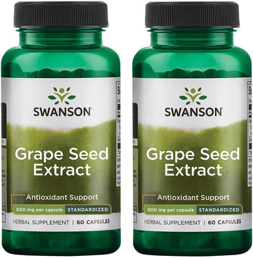 Swanson Grape Seed Extract (Standardized) 500 Milligrams 60 Capsules (2 Pack)