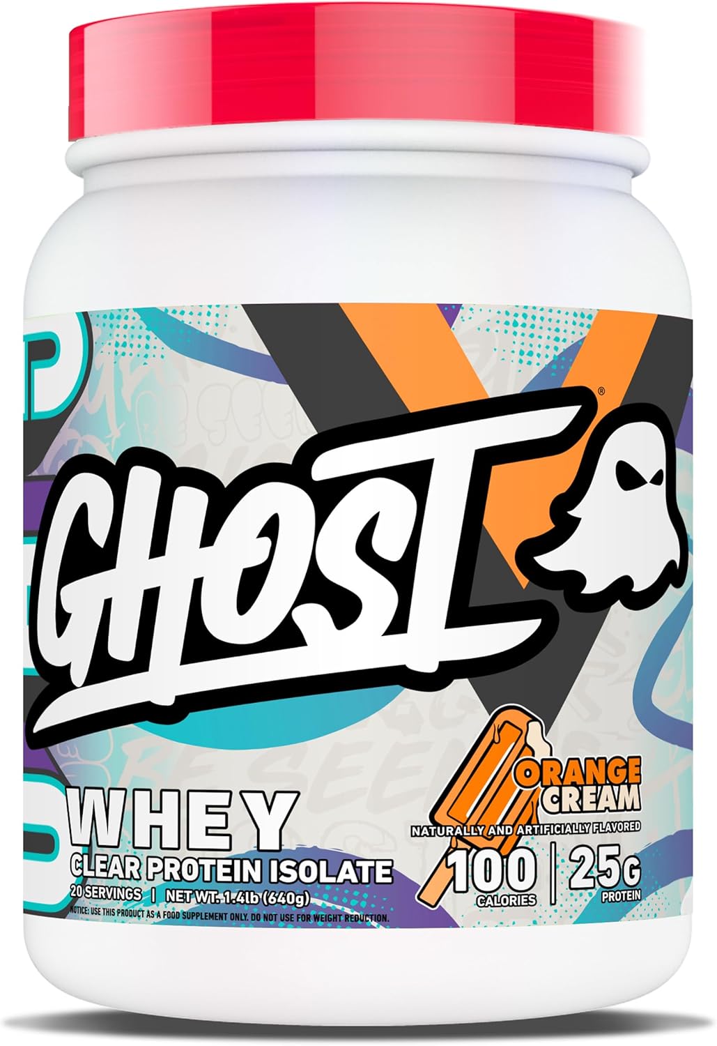 Ghost Clear Whey Isolate Protein Powder, Strawberry Watermelon - 1.57 Lb Tub, 25G Of Whey Protein - Post Workout Drink For Muscle Gain & Recovery – Sugar Free, Soy Free & Zero Fat, 20 Servings