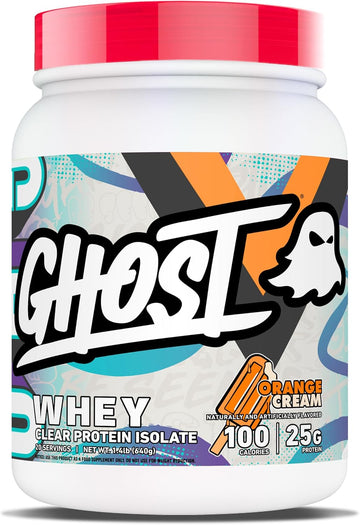 Ghost Clear Whey Isolate Protein Powder, Strawberry Watermelon - 1.57 Lb Tub, 25G Of Whey Protein - Post Workout Drink For Muscle Gain & Recovery – Sugar Free, Soy Free & Zero Fat, 20 Servings