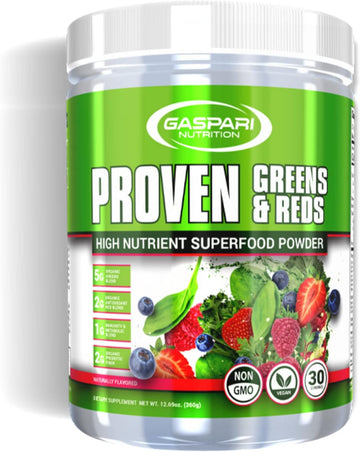 Gaspari Nutrition Greens and Reds: Organic Superfood Powder, Immune Support, Probiotics and Fiber, Vegan and Non-GMO, (30 Servings, Naturally Flavored)