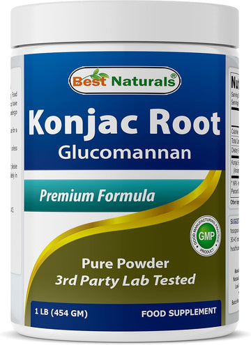 Best Naturals Konjac Root Glucomannan Powder (Non-GMO) - Promotes Healthy Metabolism & Weight Management - 1 Pound