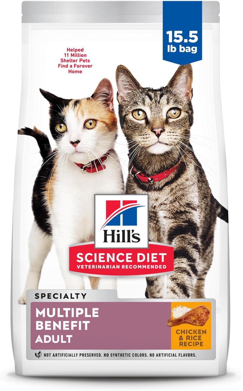 Hill'S Science Diet Multi-Benefit, Adult 1-6, Multiple Benefit, Dry Cat Food, Chicken Recipe, 15.5 Lb Bag