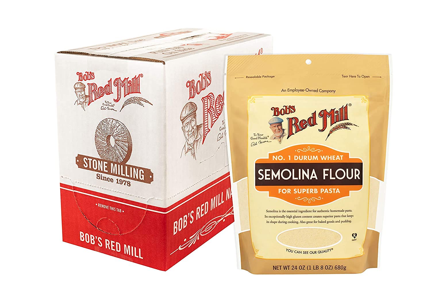 Bob'S Red Mill Semolina Flour, 24 Oz (Pack Of 4)
