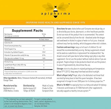 Vitarojal Royal Jelly - With Honey, Vitamin C, Zinc - Support Your Immune System, & Promotes Natural Energy And Wellness (10 Vials)