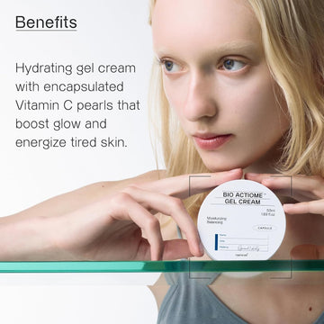 Oganacell Bio Actiome Gel Cream With Kombucha & Vitamin C, Boosts Radiance And Glow, Lightweight Moisturizer For Normal To Oily Skin, Dull Complexion, 1.69 Fl.Oz