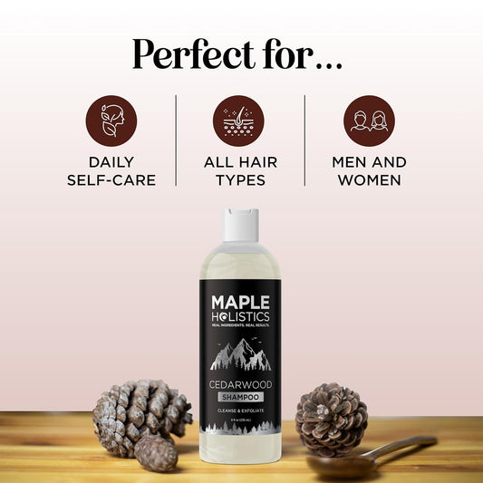 Cleansing Shampoo For Dry Scalp Care - Cedarwood And Rosemary Shampoo For Men And Flaky Scalp Moisturizer With Tea Tree Oil For Oily Scalp - Deep Clarifying Shampoo For Build Up With Rosemary Oil