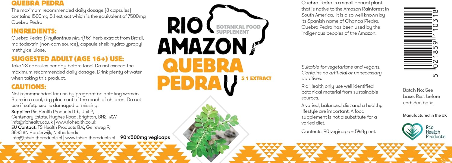 Rio Trading Quebra Pedra 500mg 90 vegicaps : Amazon.co.uk: Health & Personal Care