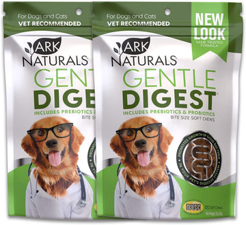 Ark Naturals Gentle Digest Soft Chews Bundle Pack, Vet Recommended Dog and Cat Prebiotics and Probiotics, Digestive and Immune System Support, 2 Pack