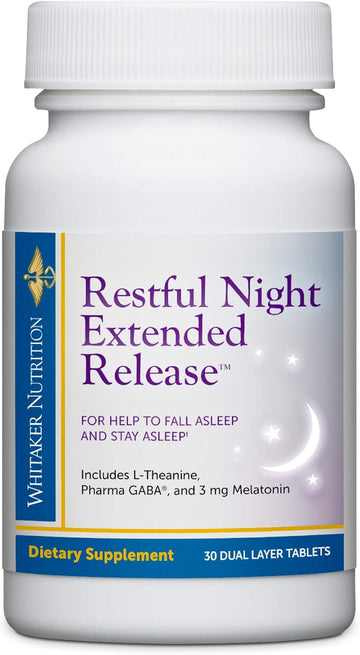 Dr. Whitaker Restful Night Extended Release Melatonin Sleep Aid Helps You Fall Asleep And Stay Asleep Longer With Dual-Layer, Extended Release Technology, 30 Tablets (30-Day Supply)