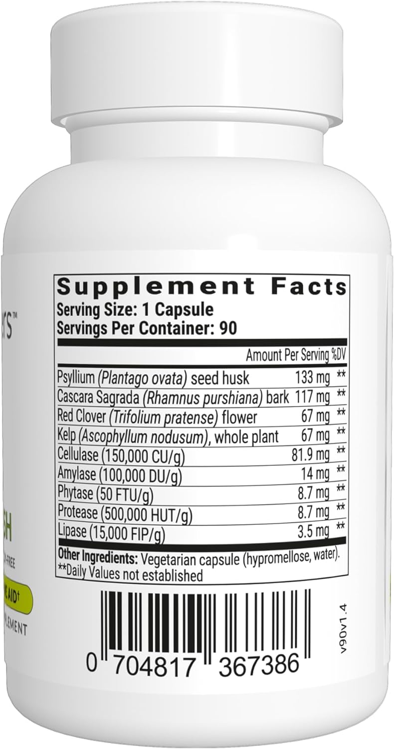 BiOptimizers Herbal Power Flush - Extra Strength Digestive Cleanse - Eliminate Toxins Improve Bowel Digestion - Bloating Discomfort Relief for Adults - 90 Capsules : Health & Household