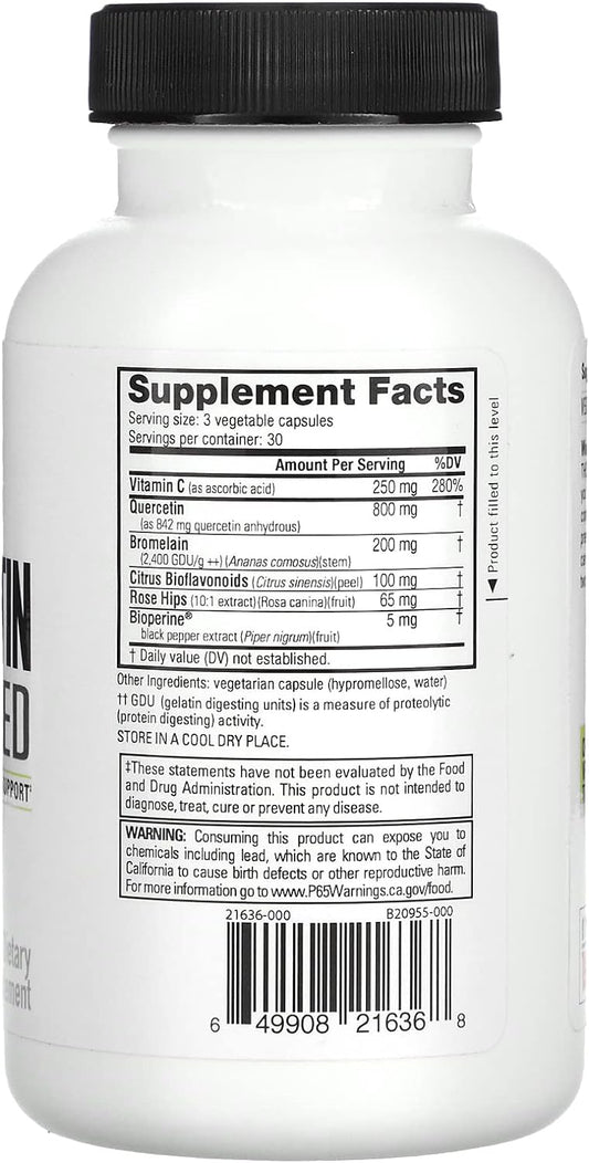 NutraBio Quercetin Advanced with Added Vitamin C and Bromelain - Potent Antioxidant - 90 Capsules : Health & Household