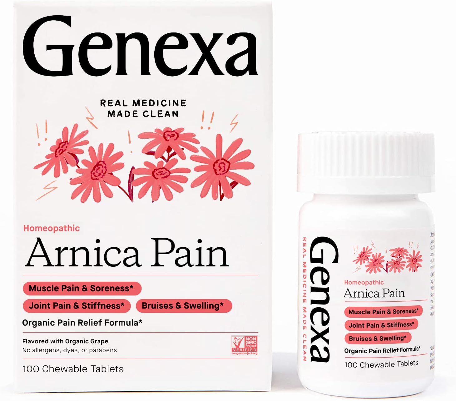 Genexa Arnica Pain - 300 Tablet (3 Pack) | Certified Organic & Non-GMO