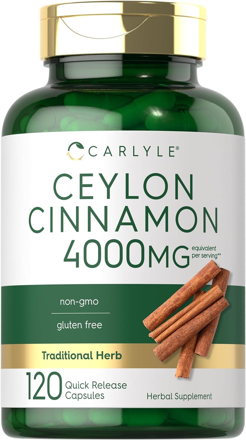 Carlyle Ceylon Cinnamon Capsules | 120 Count | 60 Servings | Non-GMO and Gluten Free