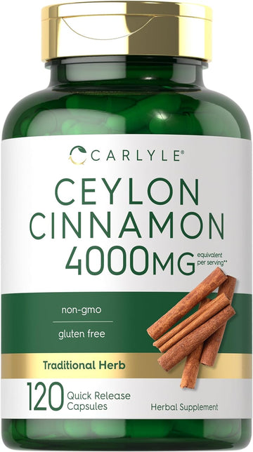Carlyle Ceylon Cinnamon Capsules | 120 Count | 60 Servings | Non-GMO and Gluten Free