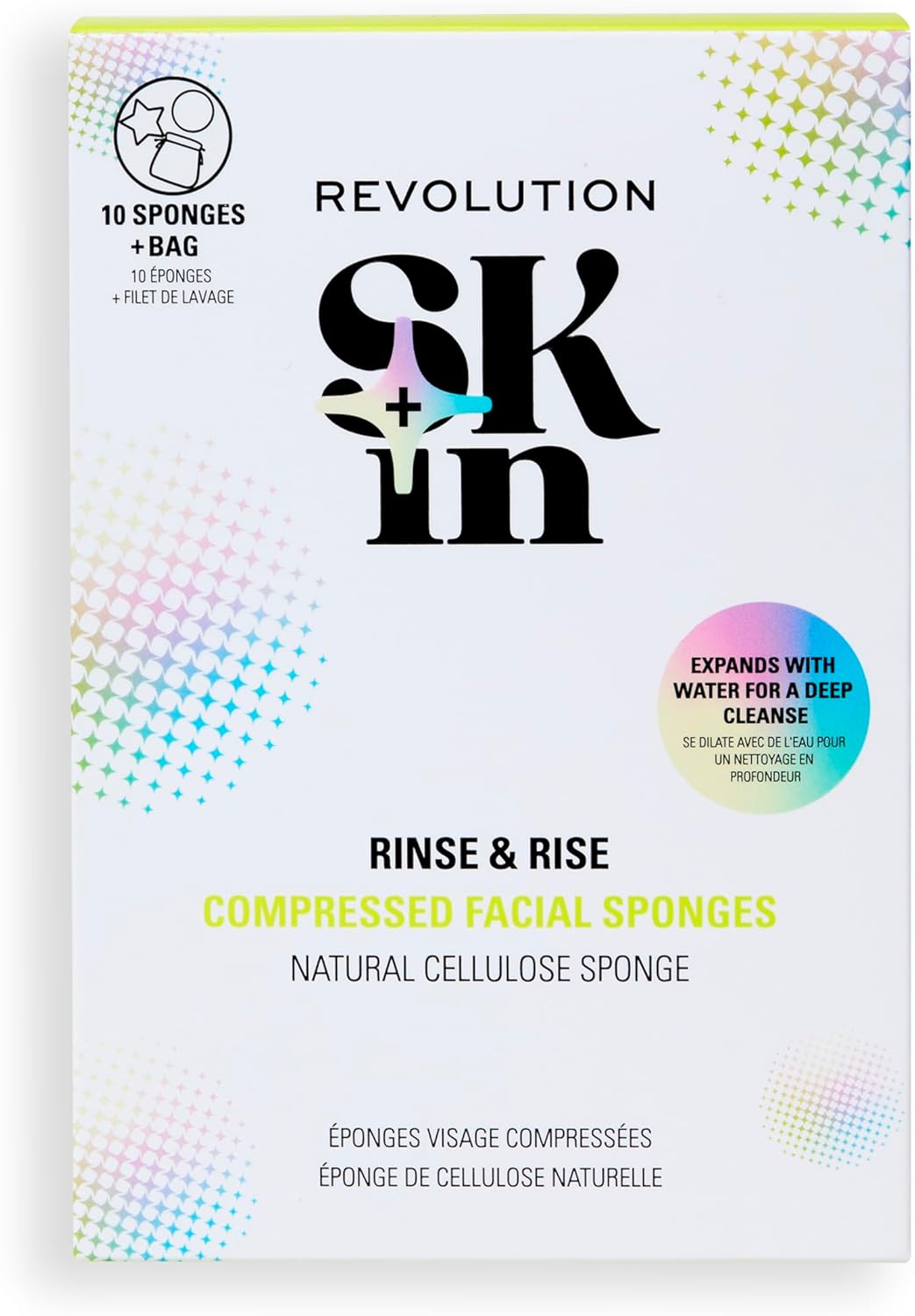 Revolution Skin, Rinse & Rise Compressed Cellulose Facial Sponges, Face Cleansing Pads, Removes Makeup, Reuseable, Pack of 10 : Amazon.co.uk: Beauty