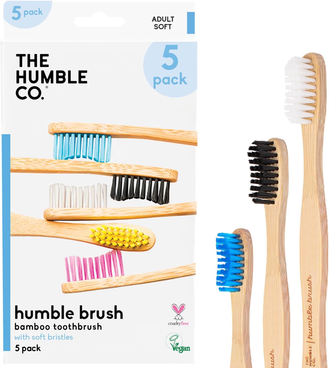 5 Pack Bamboo Toothbrush Soft