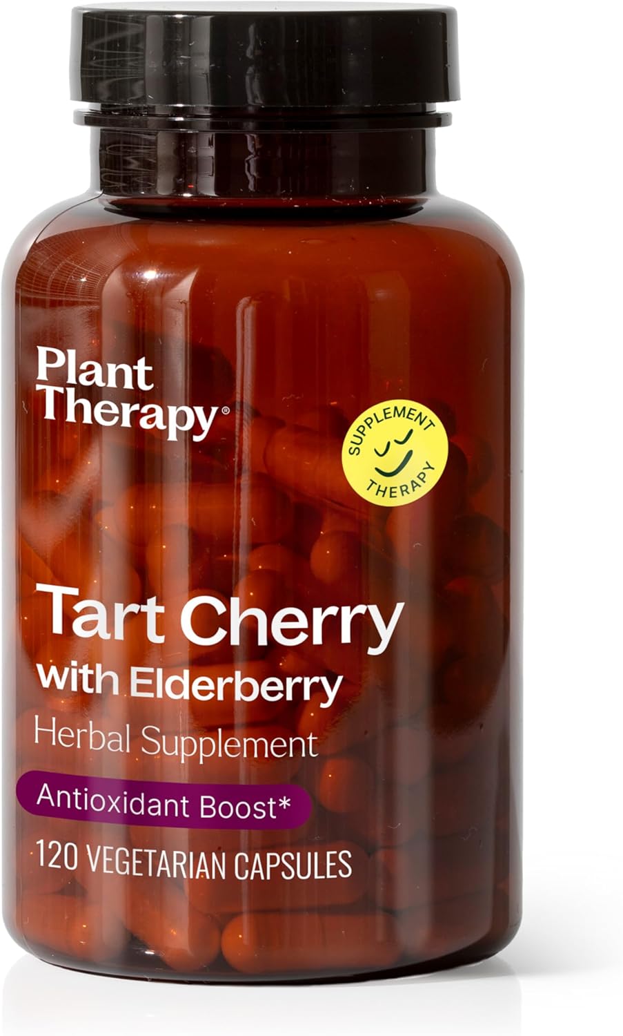 Plant Therapy Tart Cherry With Elderberry Herbal Supplement Capsules, Helps Protect The Body, Supports A Healthy Immune System & Sleep Cycle, 120 Vegetarian Capsules (4 Month Supply), Made In The Usa