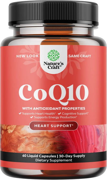CoQ10 200mg per serving Liquid Capsules Supplement - High Absorption Coenzyme Q10 200mg per serving Heart Health and Potent Energy Support - Co Q10 supplement for Fertility and Immune System Support