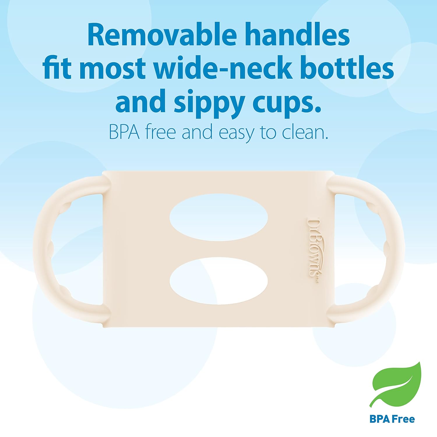 Dr. Brown's Milestones Wide-Neck Sippy Spout Bottle with 100% Silicone Handles, Easy-Grip Handles with Soft Sippy Spout, 9oz/270mL, Light-Pink & Ecru, 2-Pack, 6m+ : Baby