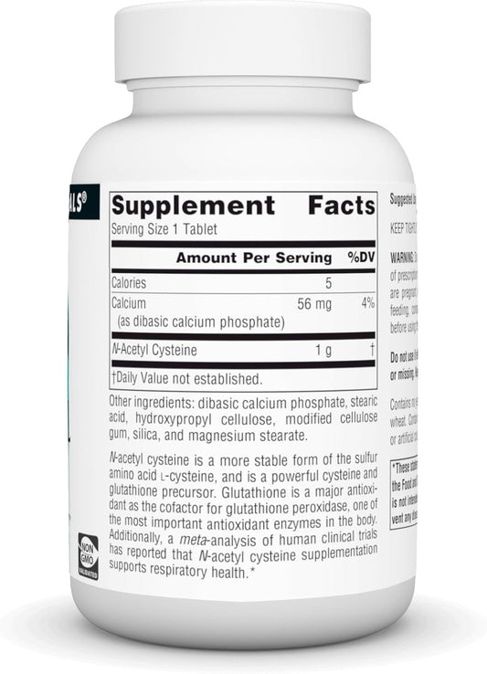 Source Naturals N-Acetyl Cysteine Antioxidant Support 1000 Mg Dietary Supplement That Supports Respiratory Health* - 60 Tablets