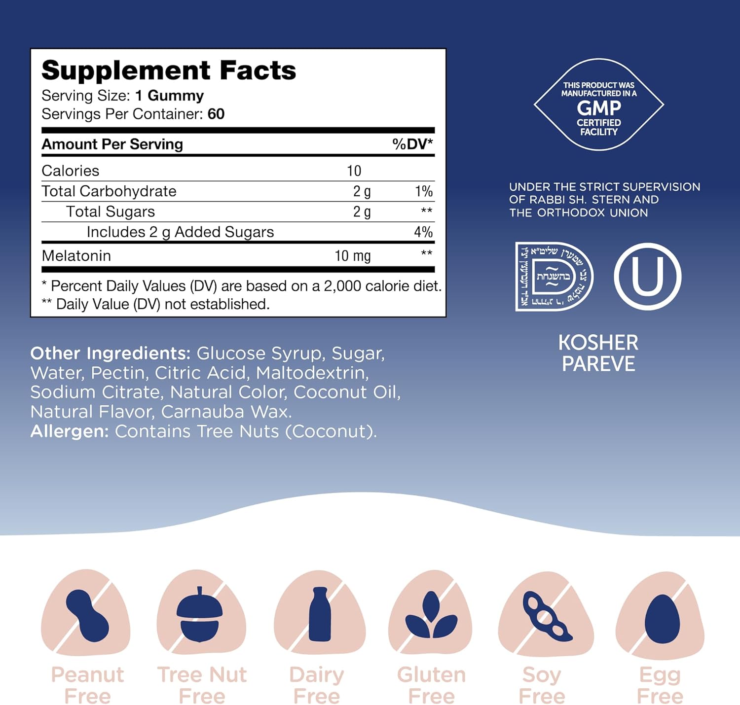 Zahler - Chapter Six Melatonin Gummies 10mg (60 Gummy Bottle) Kosher Melatonin 10mg Sleep Gummies for Adults - Non Habit Forming Adult Melatonin 10 mg - Delicious Chewable Gummy Melatonin for Sleeping : Health & Household