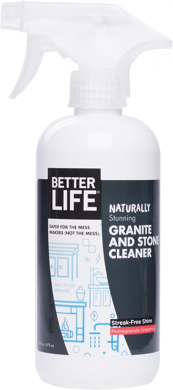 Better Life Natural Granite and Stone Cleaner, Pomegranate Grapefruit, 16 Ounces, 24117