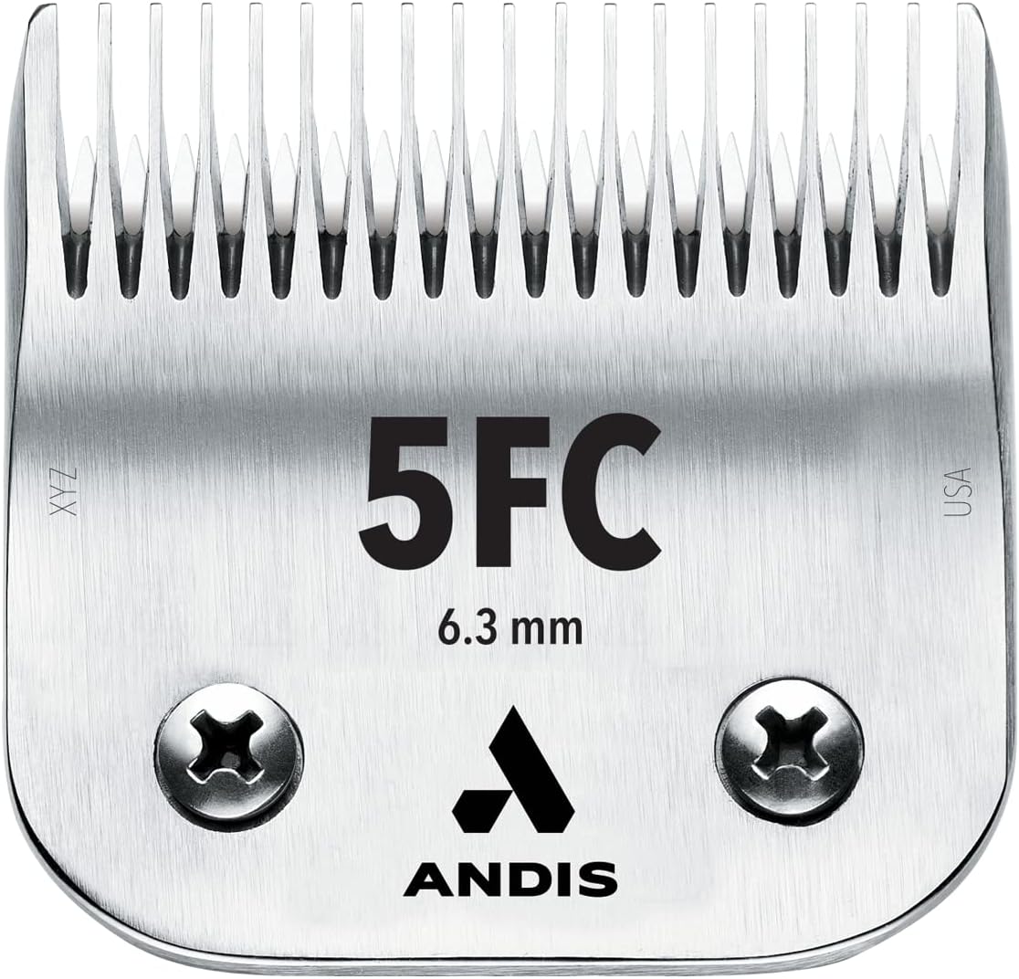 Andis CeramicEdge Carbon-Infused Steel Pet Clipper Blade, Size-5FC, 1/4-Inch Cut Length (64370),Silver