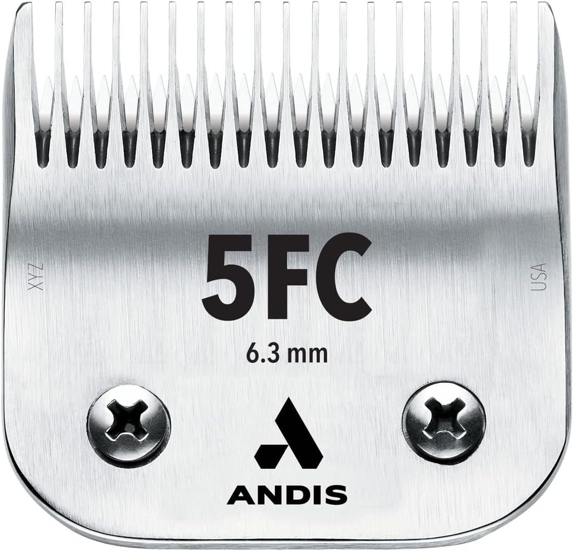 Andis Ceramicedge Carbon-Infused Steel Pet Clipper Blade, Size-5Fc, 1/4-Inch Cut Length (64370),Silver