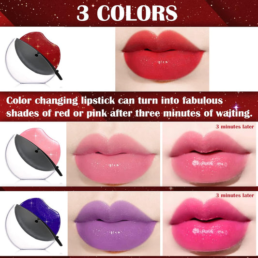 Dageda 3 Colors Lazy Lipstick, Pearl Lipstick Magic Color Changing Lipstick, Labiales Magicos Long Lasting Moisturizing Lipstick, Not Fade Lip Shape Lipstick For Lazy People?Color B
