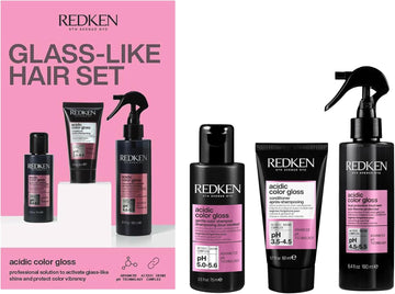Redken Acidic Color Gloss Discovery Set, With Shampoo, Conditioner & Heat Protection Leave-In Treatment, For Colour Vibrancy And Glass-Like Shine, For Colour Treated Hair, 75Ml, 50Ml & 190Ml