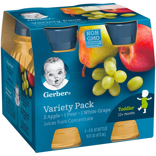 Gerber Juice Fruit 2 Apple, 1 Pear, 1 White Grape Juices From Concentrate Variety 16 Fl Oz (Pack Of 8)