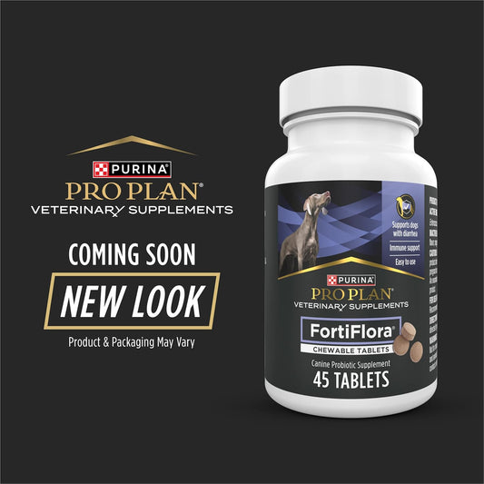 Purina Pro Plan Veterinary Supplements Fortiflora Chewable Dog Probiotic Supplement Tablets - 45 Ct. Canister