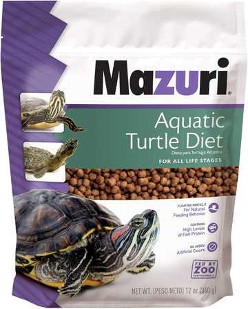 Mazuri | Nutritionally Complete Aquatic Turtle Food | Freshwater Formula - 12 Ounce (12 Oz) Bag