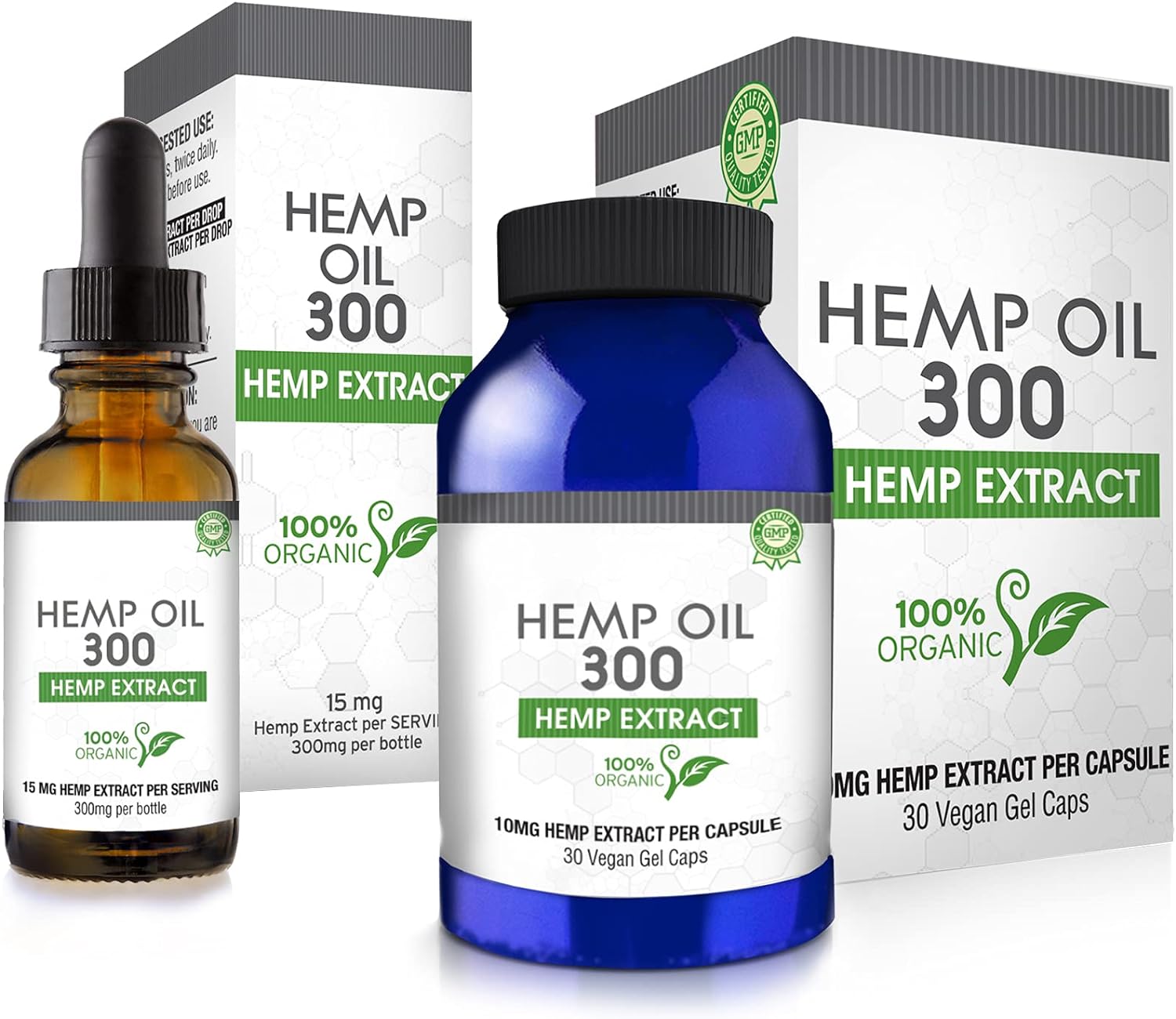 Absolute Nutrition Hemp Oil Combo Pack - 30 caps &15ML Tincture - 100%