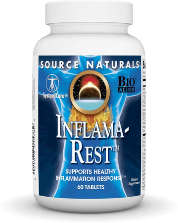 Source Naturals Inflama-Rest Healthy Inflammation Response - Herbal & Mineral Blend With Turmeric, Boswellia, Ginger, Quercetin - Maximum Stress Relief & Relaxation - 60 Tablets