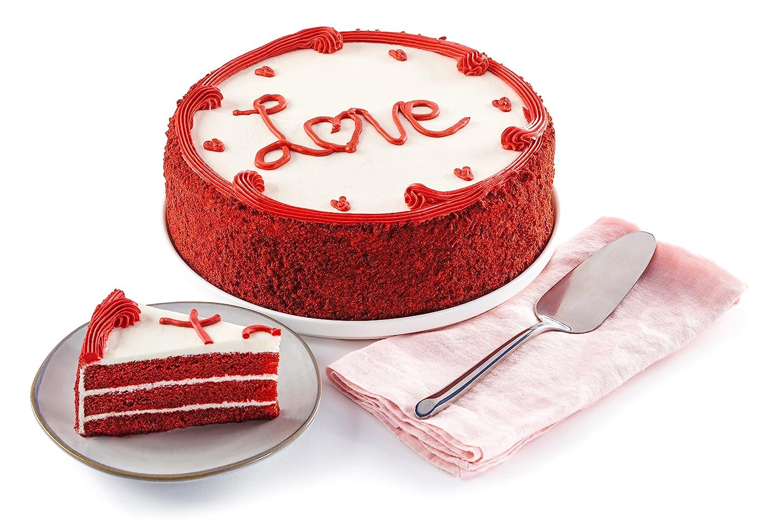 David’S Cookies Red Velvet Love Cake 10” - Hand Decorated Baked Moist Cake - Amazing Gourmet Dessert Gift Idea For Your Special Someone This Valentine'S Day Or Any Occasion