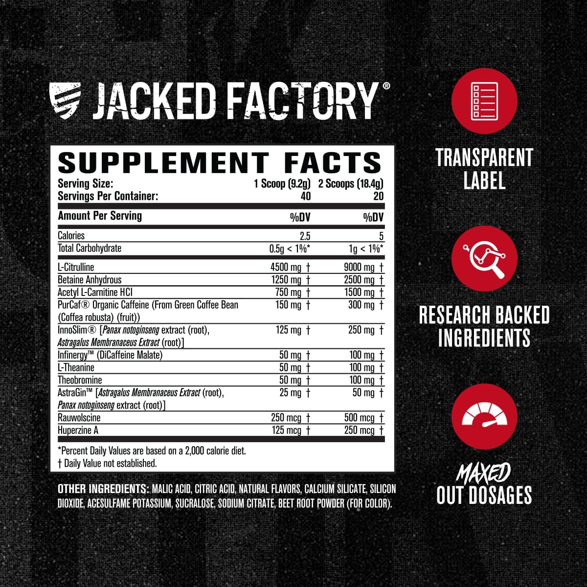 Jacked Factory Nitrosurge Shred Max Preworkout - High-Performance Thermogenic Pre Workout Powder with L Citrulline, Acetyl L Carnitine, Organic Caffeine - 80 Servings, Cherry Bomb & Watermelon Peach : Health & Household