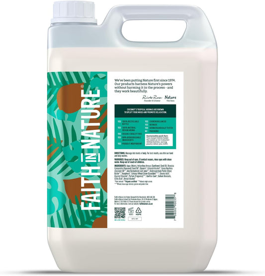 Faith In Nature Natural Lavender & Geranium Hand & Body Lotion, Relaxing, Vegan & Cruelty Free, No Sls Or Parabens, 5L Refill Pack