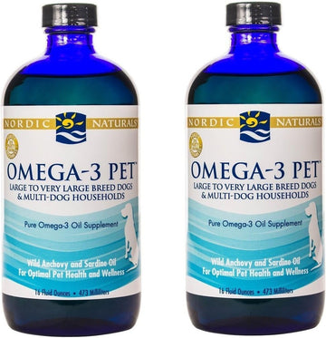Nordic Naturals Omega-3 Pet, Unflavored - 1518 Mg Omega-3 Per Teaspoon - 2 Pack - 32 Oz Total - Fish Oil For Dogs With Epa & Dha - Promotes Heart, Skin, Coat, Joint, & Immune Health - Non-Gmo