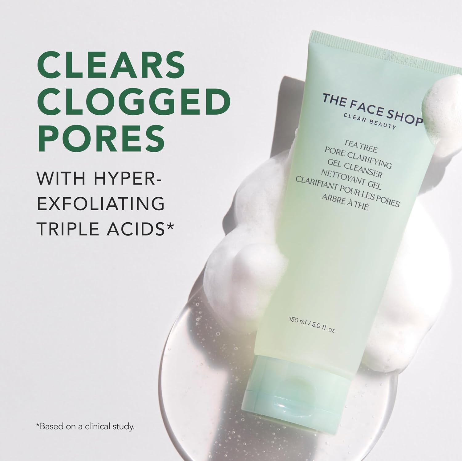 THE FACE SHOP Tea Tree Pore Skincare Set | Pore Clarifying Gel Cleanser, Ampoule & Cream for Acne-Prone Skin - Minimizes Pores, Exfoliating, Clears Clogged Pores - Korean Skin Care w/Hyaluronic Acid : Beauty & Personal Care