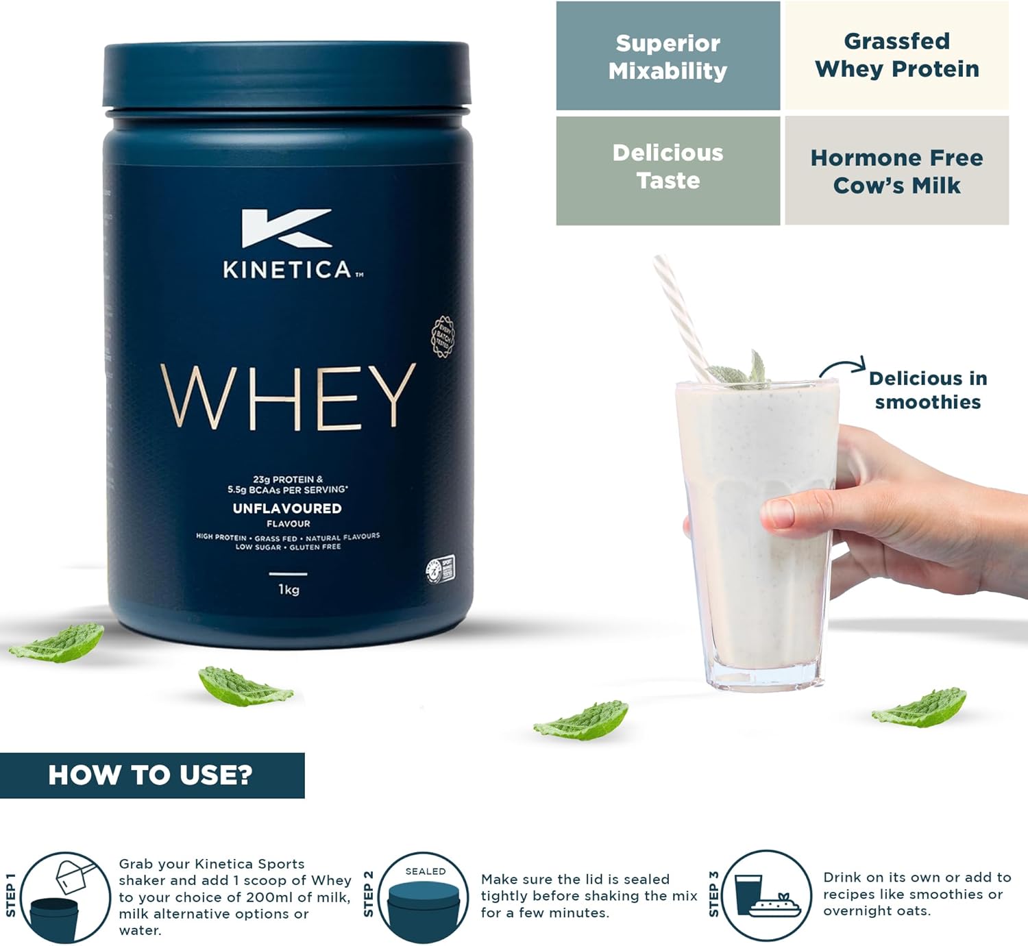 Kinetica Sports Whey Protein Powder -Chocolate Mint Flavour |22g Protein/Serve, 33 Servings/1Kg Pack |Gluten Free Supplement |Optimum for Muscle Growth & Recovery |Mixes Well with Water, Milk & Shakes : Amazon.co.uk: Health & Personal Care