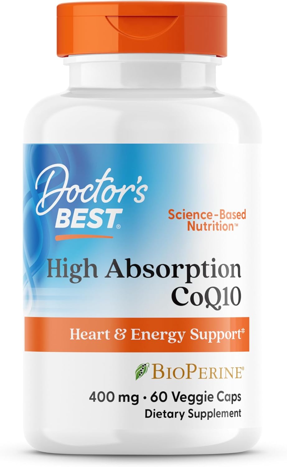 Doctors Best High Absorption Coq10, Heart & Energy Support, Usp Verified, Naturally Fermented Coq10, Non-Gmo, Gluten Free, Soy Free, Vegan 60 Veggie Caps