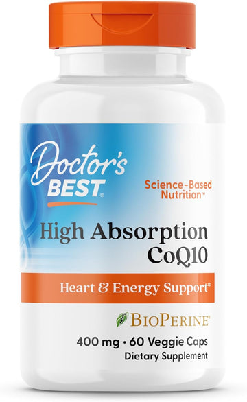 Doctors Best High Absorption Coq10, Heart & Energy Support, Usp Verified, Naturally Fermented Coq10, Non-Gmo, Gluten Free, Soy Free, Vegan 60 Veggie Caps